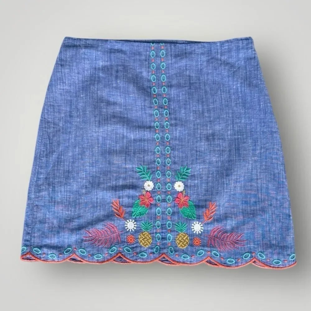 5 for $45  Talbots Skirt Embroidered A Line Women Size 10P